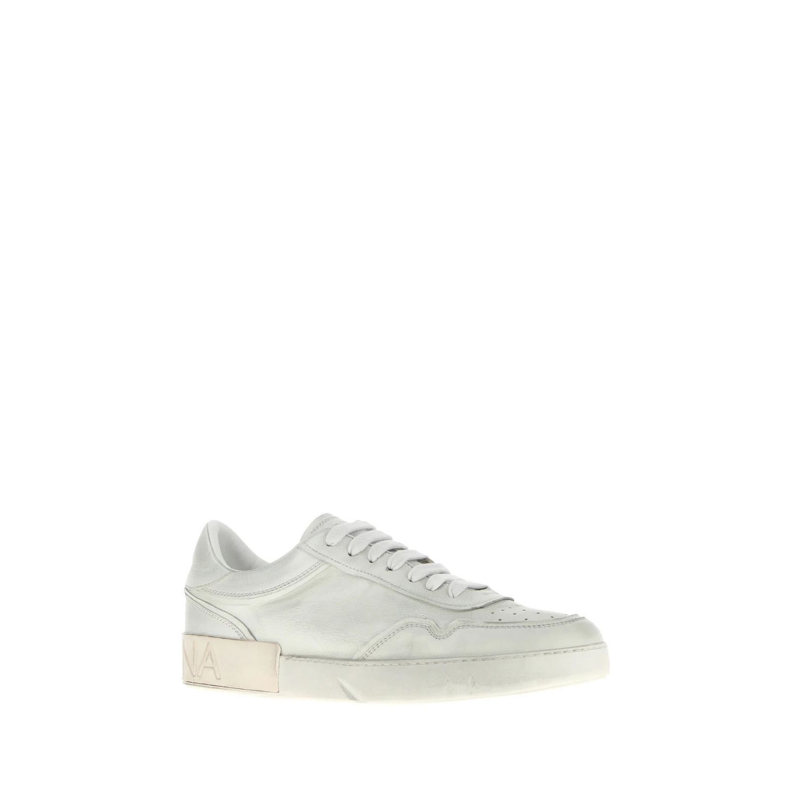 Dolce & Gabbana DOLCE&GABBANA Chalk Leather White Sneakers New & Authentic ( Size US 11 / EU 44 - 2 Thumbnail