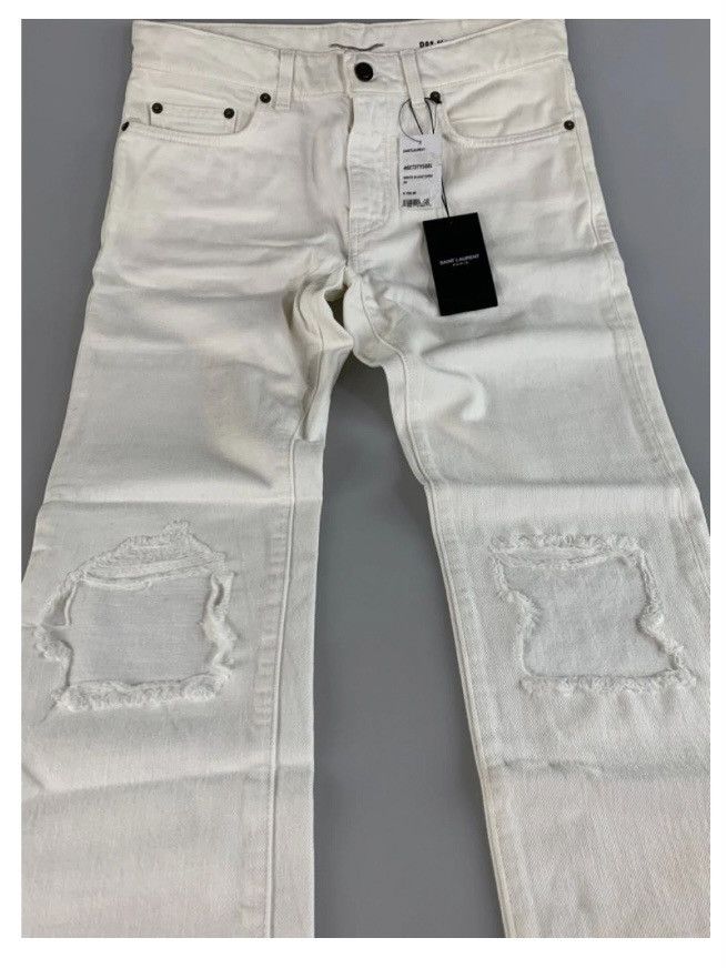 Saint Laurent Paris Saint Laurent 🇮🇹 x Hedi Slimane D02 M/SK-LW Blanc Jean 30 NWT Size US 30 / EU 46 - 7 Thumbnail
