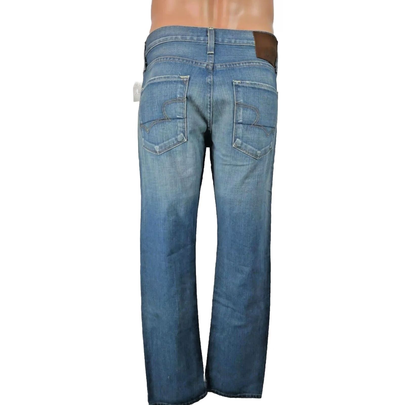 Denime BIG STAR Division Straight Jeans Men 32 Regular Inseam 32 Light Distressed Denim Wash Blue NWT Stars Theme Denim NWT Mens Jeans Size US 32 / EU 48 - 2 Thumbnail