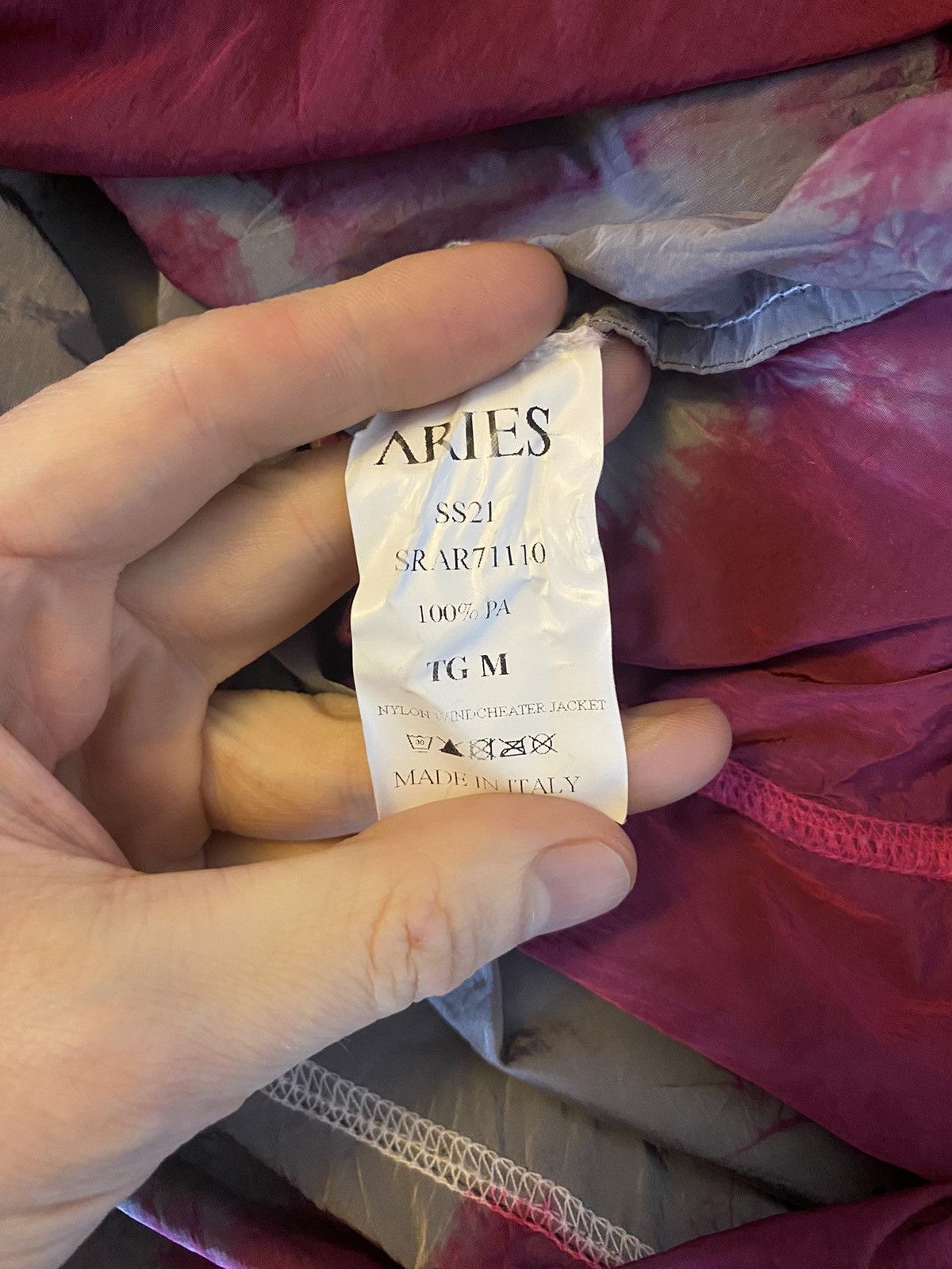 Aries ARIES pink/burgundy tie-die Windbreaker Jacket Size US M / EU 48-50 / 2 - 7 Thumbnail