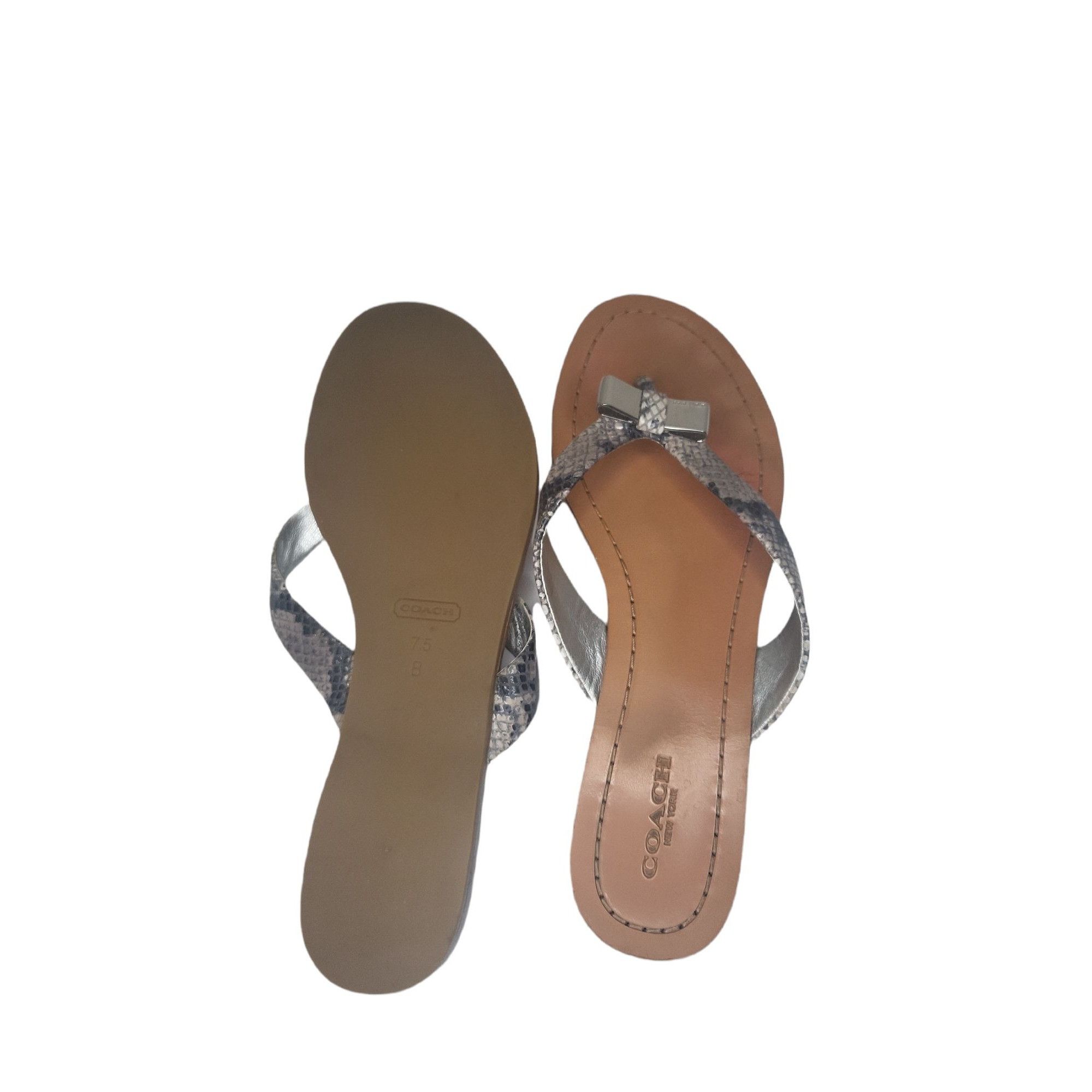 Coach Coach Sable Thong Sandals Women Sz 7.5 B Snakeskin Leather F Size US 7.5 / IT 37.5 - 6 Thumbnail