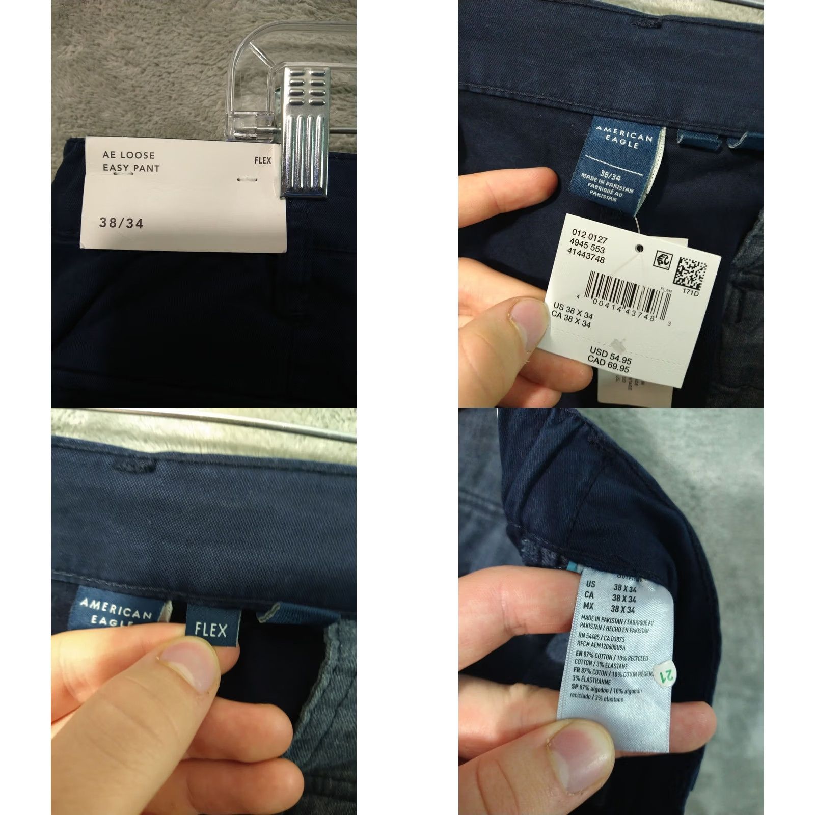 American Eagle Outfitters American Eagle Outfitters Pants Mens 38x34 Navy Blue Chino Loose Flex Easy Care Stretch Size US 38 / EU 54 - 8 Thumbnail