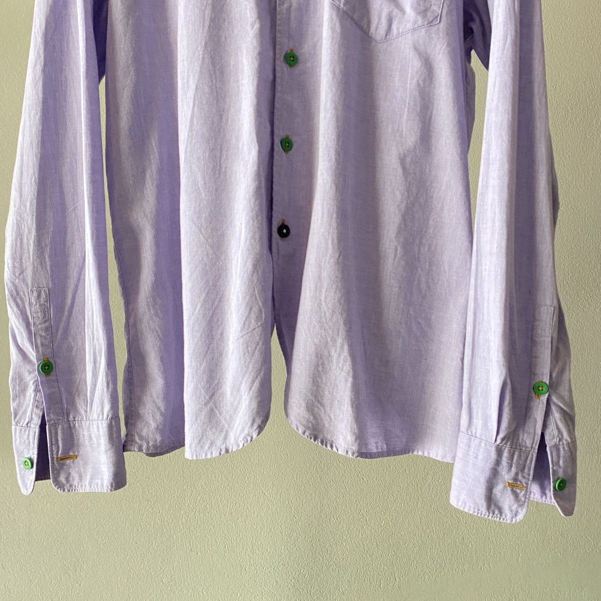 Frapbois FRAPBOIS Bright Lavender Mandarin Collar Button-Up Shirt Size M / US 6-8 / IT 42-44 - 4 Thumbnail