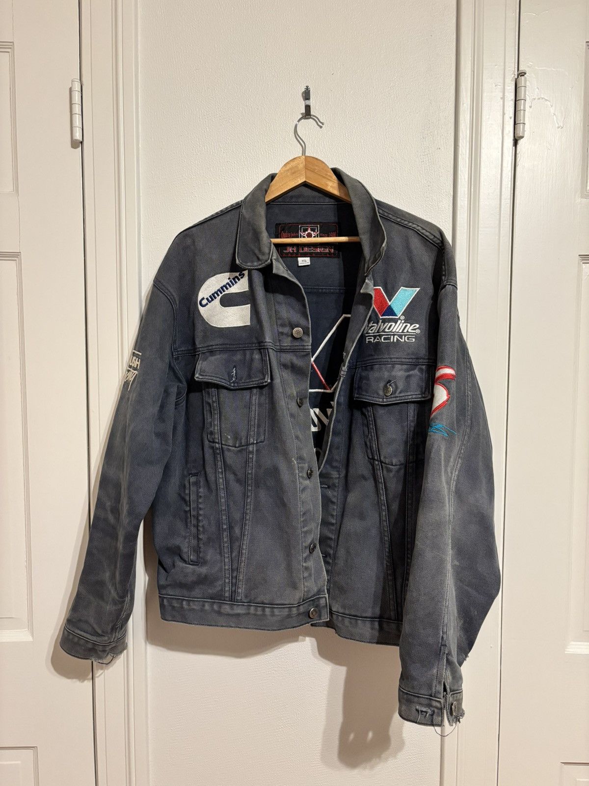 JH Design Denim Racing Jacket Size US XL / EU 56 / 4 - 6 Thumbnail