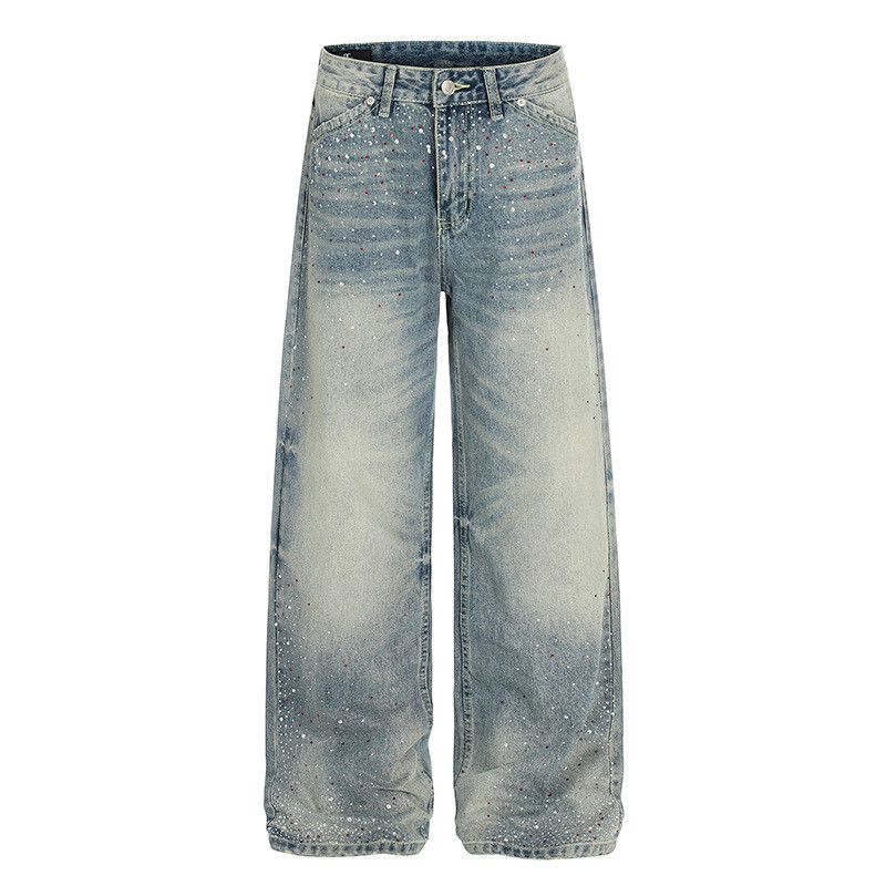 Vintage American retro whiskering ink wash jeans for men Size US 32 / EU 48 - 1 Thumbnail