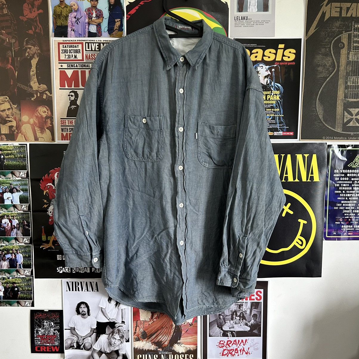 Vintage Vintage Synaps Hand Made Denim Button Down Long Sleeve Shirt Size US XL / EU 56 / 4 - 1 Thumbnail