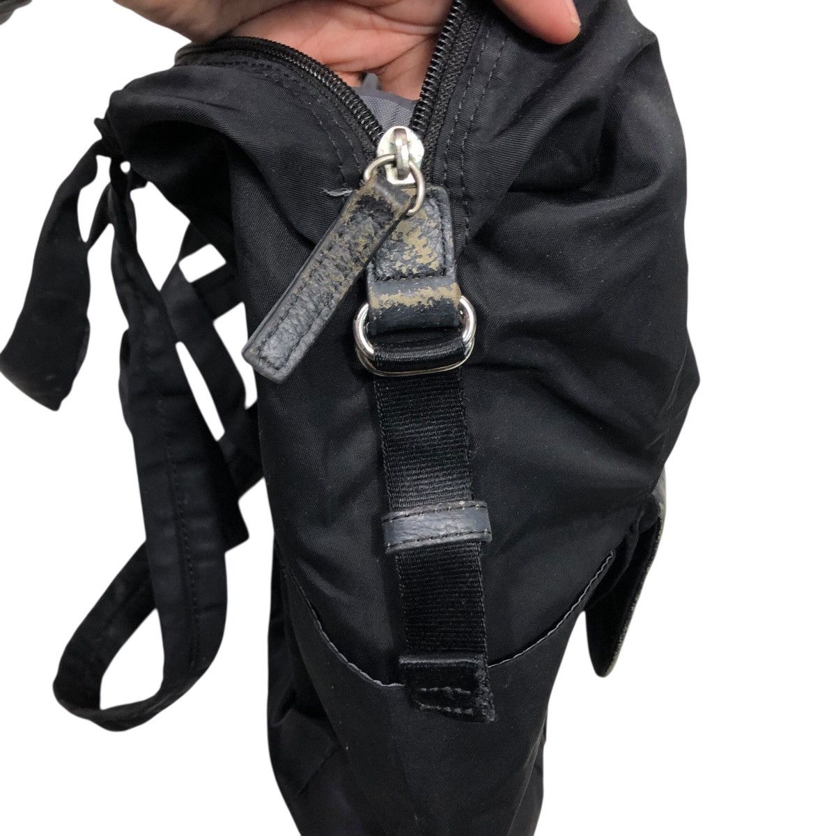 Yohji Yamamoto 📌Rich Black Bag Pack Biker Style Y'Saccs Bondage Design Size ONE SIZE - 12 Thumbnail