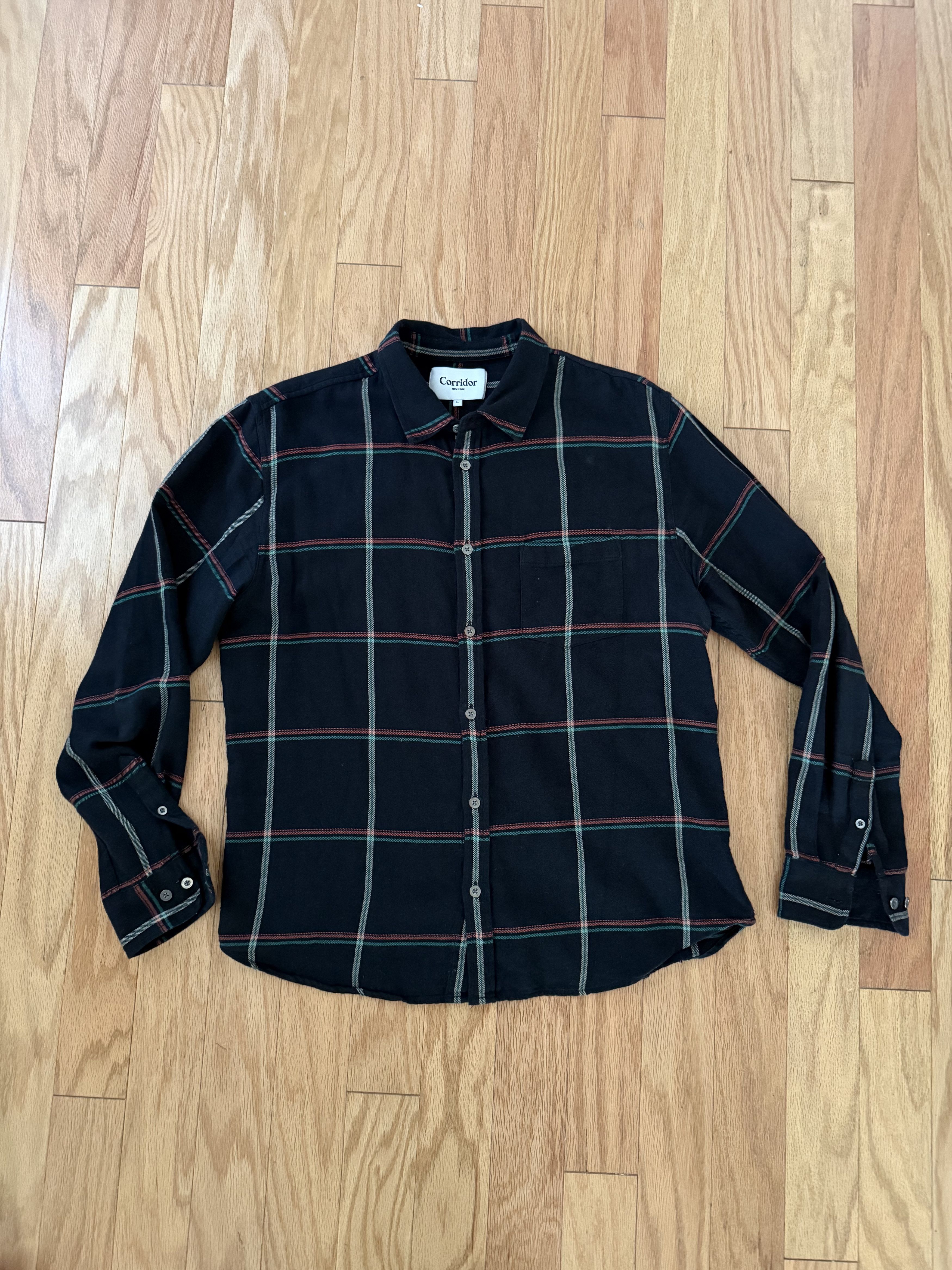 Corridor Corridor Black Flannel w/ Metal Buttons | Grailed