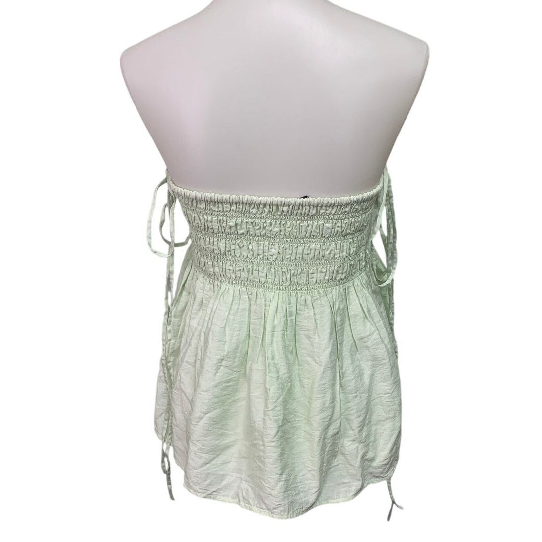 American Eagle Outfitters New American Eagle Womens Med Green Adjustable Smocked Top Size M / US 6-8 / IT 42-44 - 4 Thumbnail