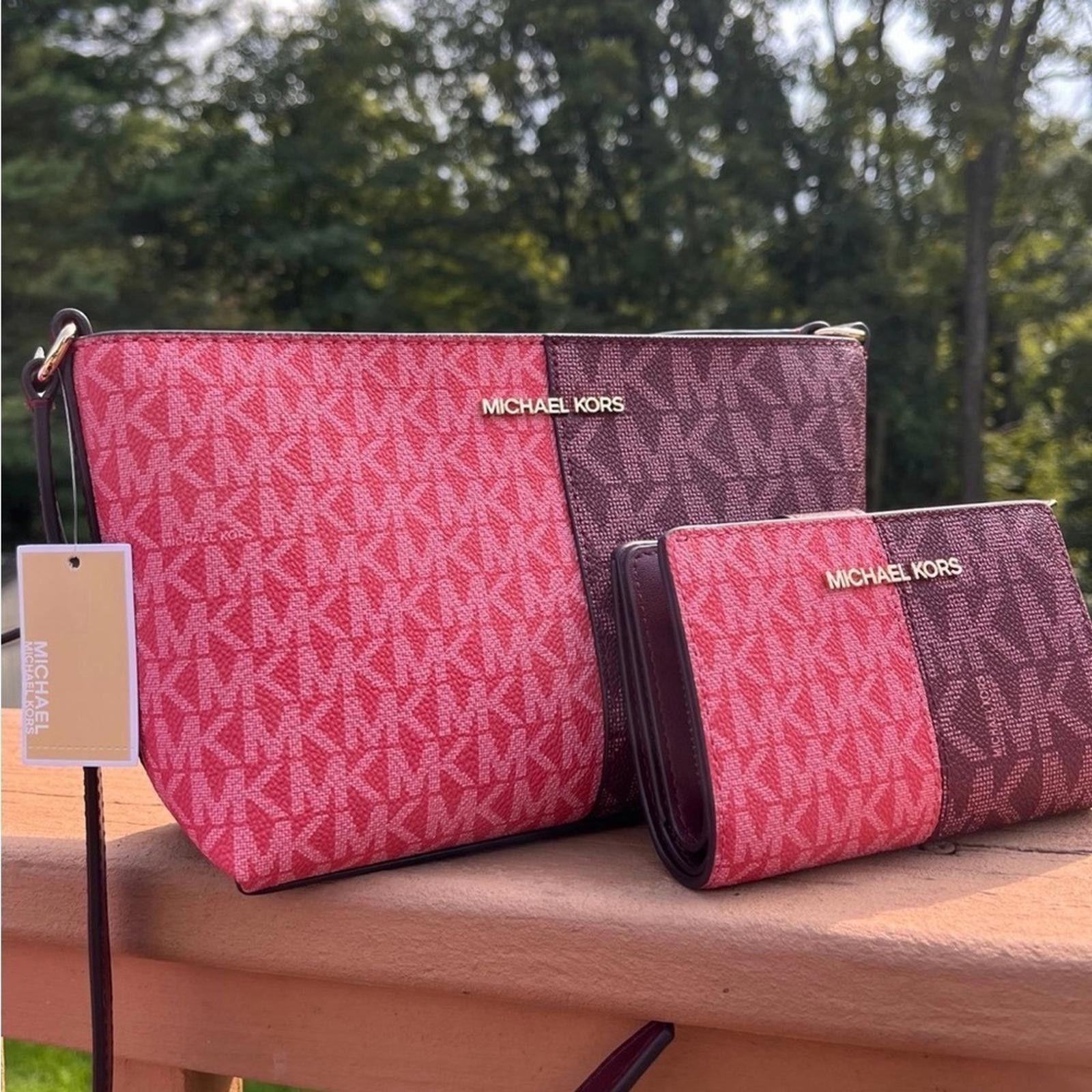 Michael Kors Michael Kors Oxblood Multi Crossbody And Wallet Set NWT Size ONE SIZE - 2 Thumbnail