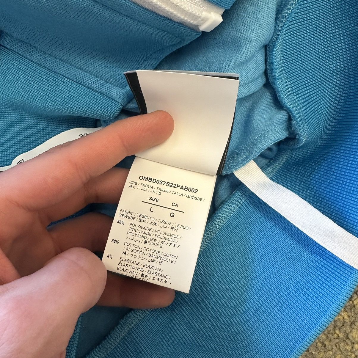 Off-White Men's Off-White Jacket Arrow Print Zip Blouson Blue Size US L / EU 52-54 / 3 - 7 Thumbnail