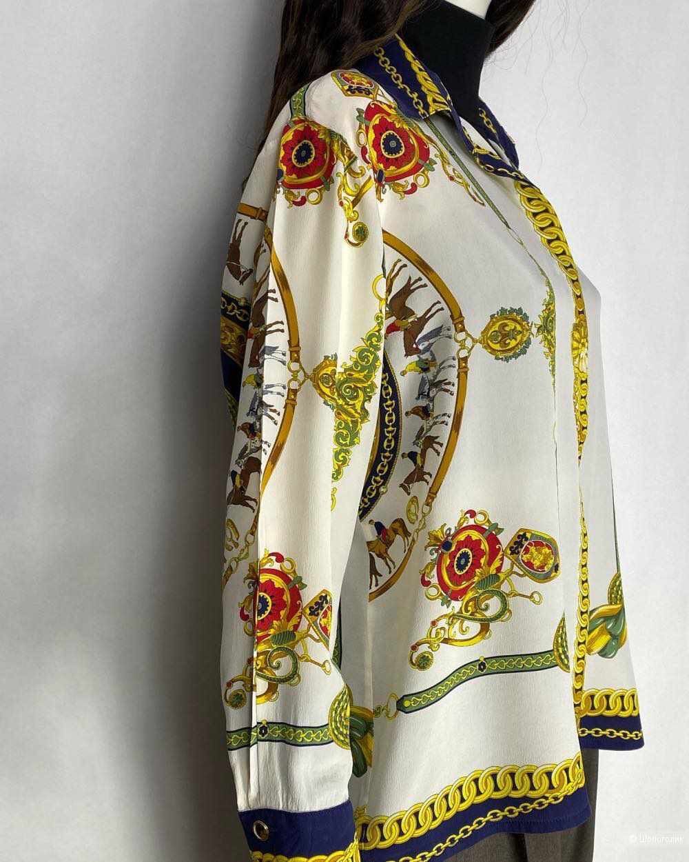 Other MADELEINE Silk Designer Hermes Print Blouse EU40 IT44 Size M / US 6-8 / IT 42-44 - 12 Thumbnail