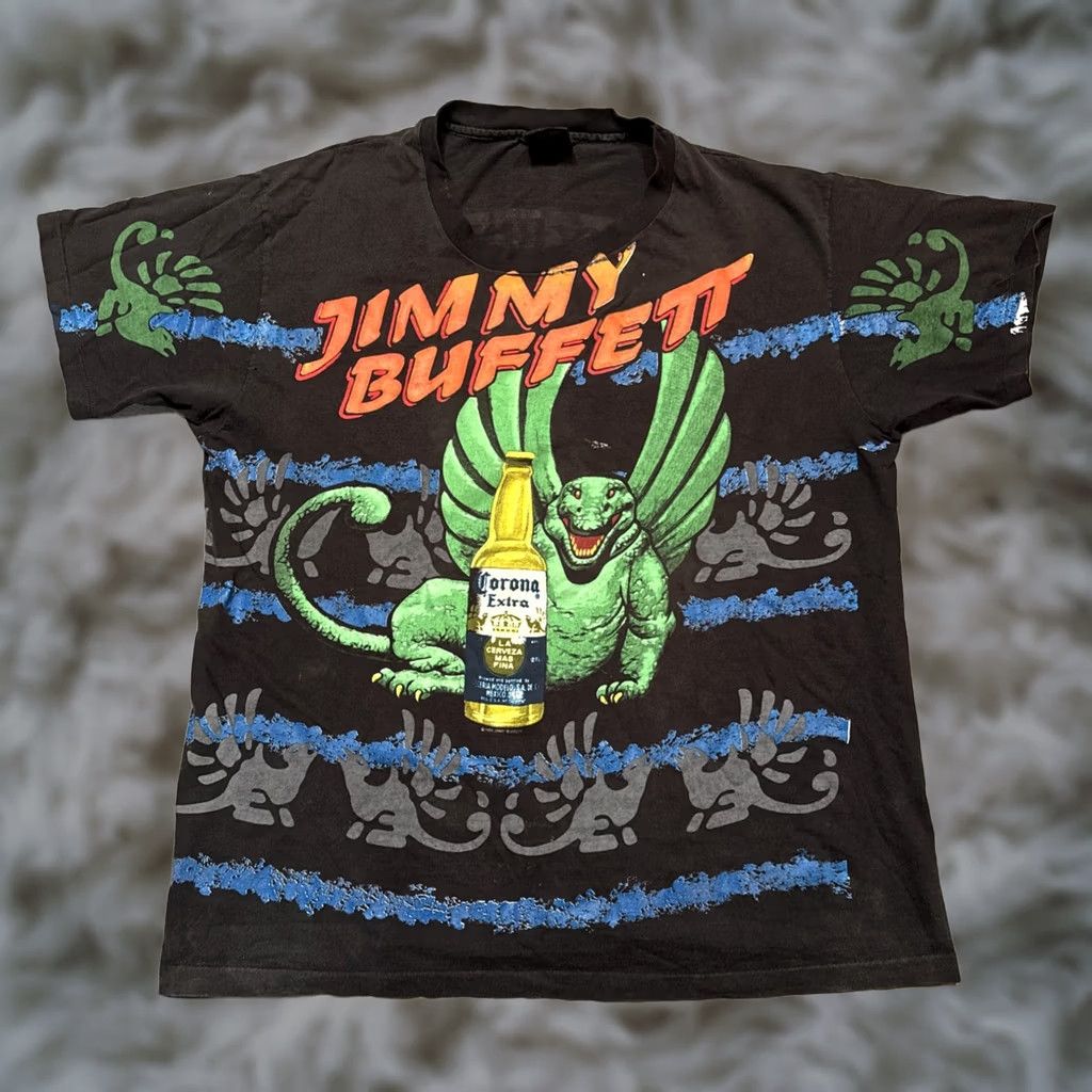 Vintage VINTAGE Jimmy Buffett Shirt 1992 Men’s XL Black Corona Recession Recess Tour Music Giant Size US XL / EU 56 / 4 - 1 Thumbnail