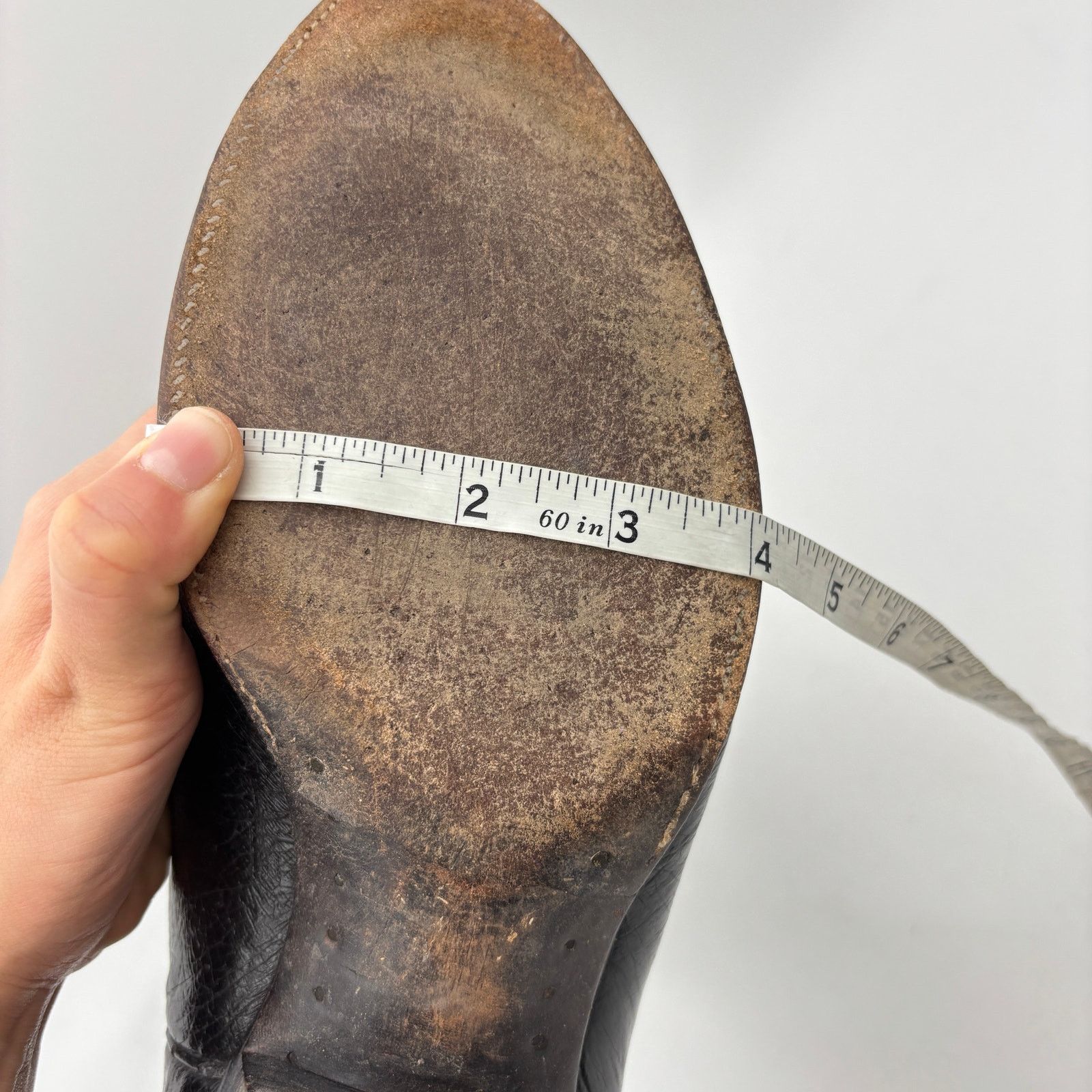 Justin Boots Vintage 80s J. Chisholm Ostrich Cowboy Boots Men 10 D Size US 10 / EU 43 - 11 Thumbnail