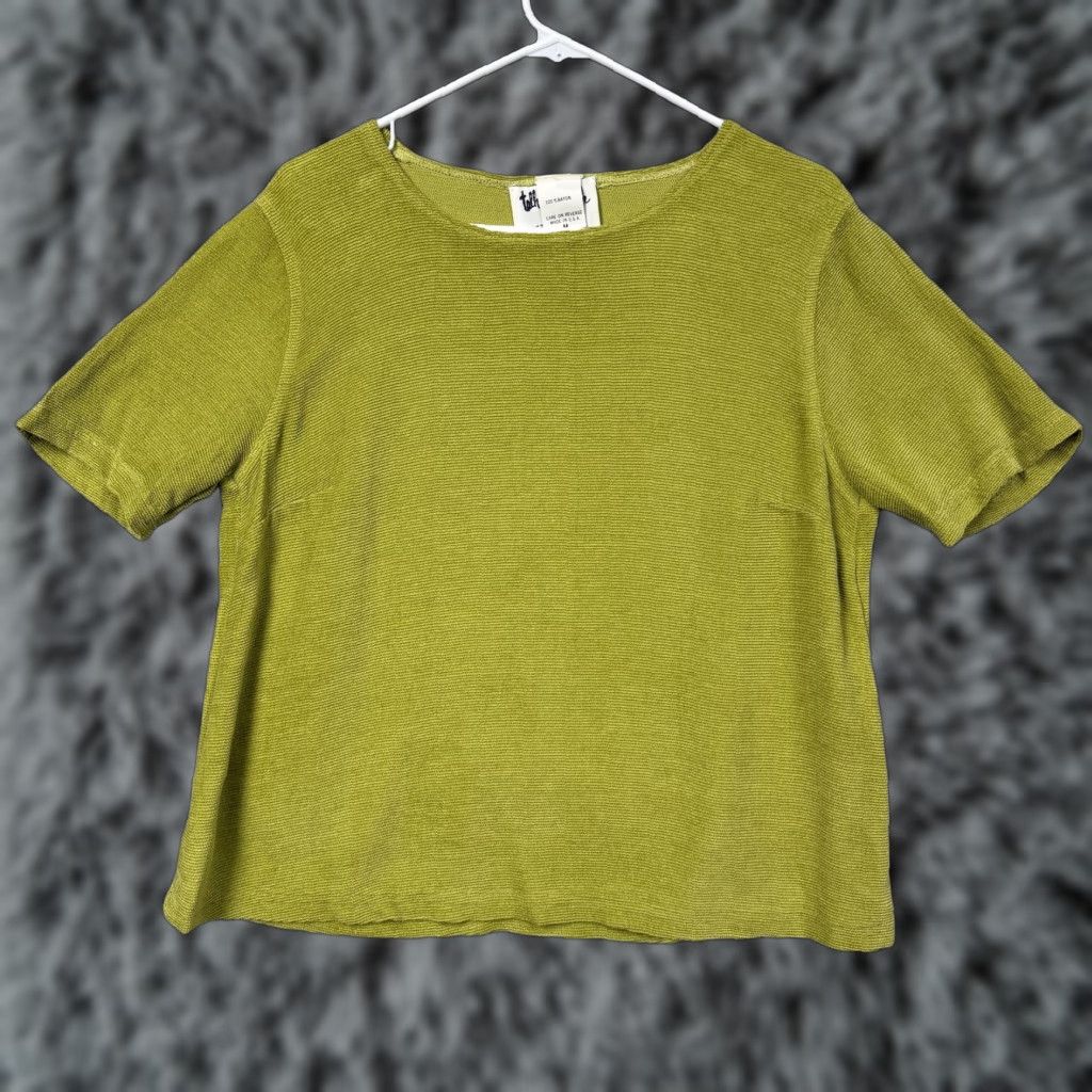 Vintage VINTAGE Talk of the Walk Blouse M Lime Green Knit Short Sleeve Casual Womens Size M / US 6-8 / IT 42-44 - 1 Thumbnail