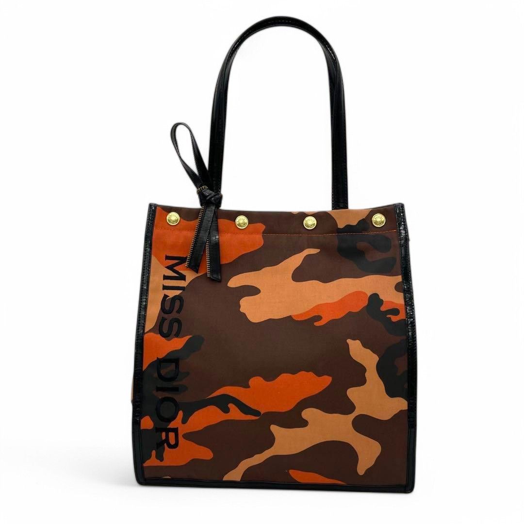 Dior Dior - Miss Tote Handbag Camo Orange Black Vintage Trotter Size ONE SIZE - 2 Thumbnail
