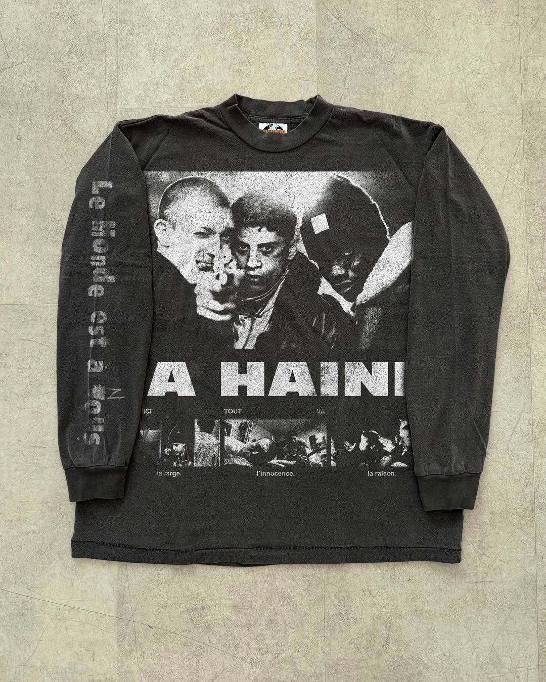 Rap Tees Custom La Haine Long Sleeve Tees Black Size US L / EU 52-54 / 3 - 1 Thumbnail