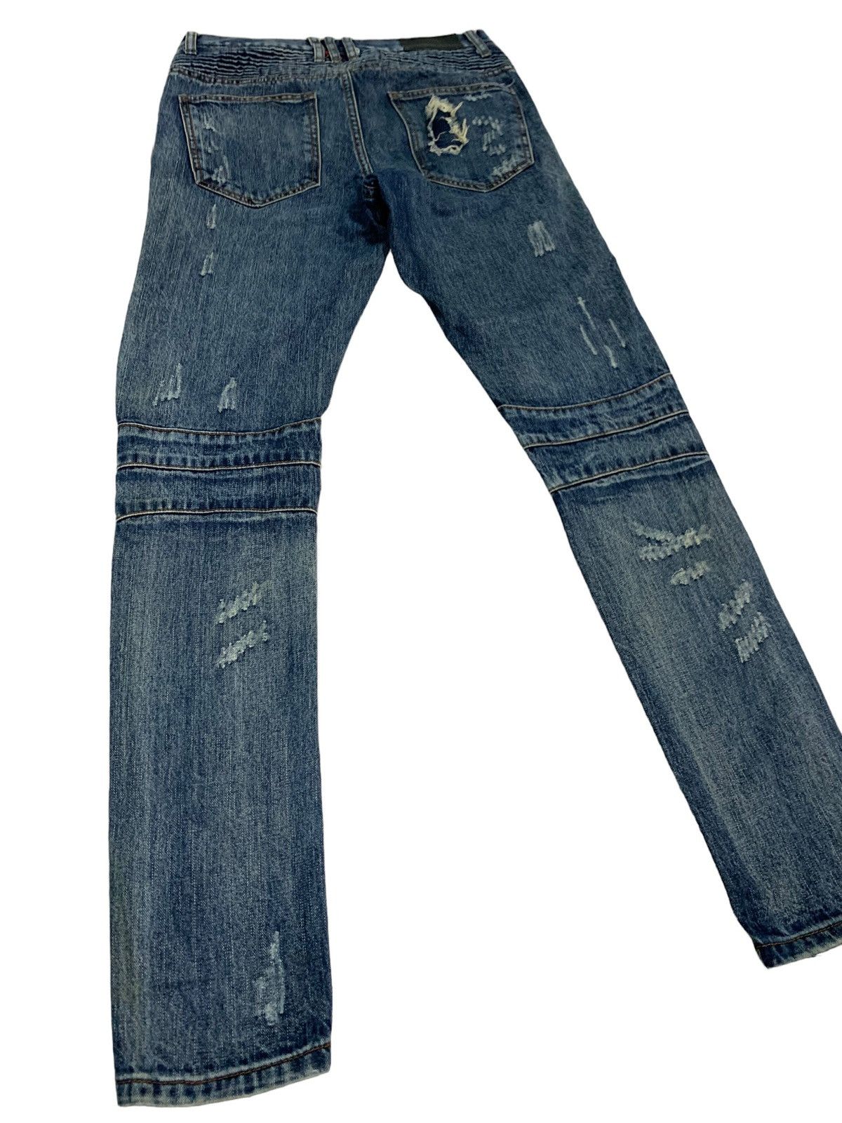 Japanese Brand 🔥Biker Distressed Embellish Skinny Jeans Styled Size US 30 / EU 46 - 8 Thumbnail