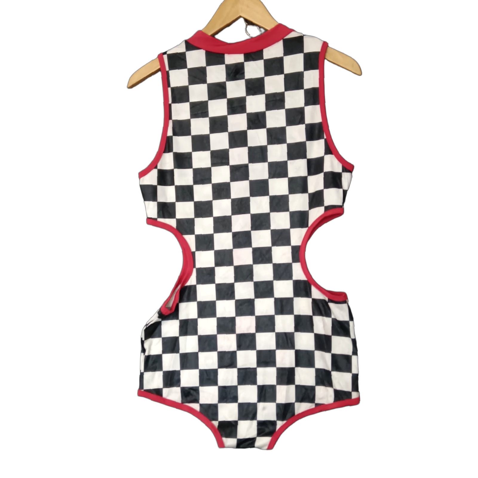 Vintage Codigo Women's One Piece Zip Checkerboard Style Swimsuit Size L Size ONE SIZE - 1 Thumbnail
