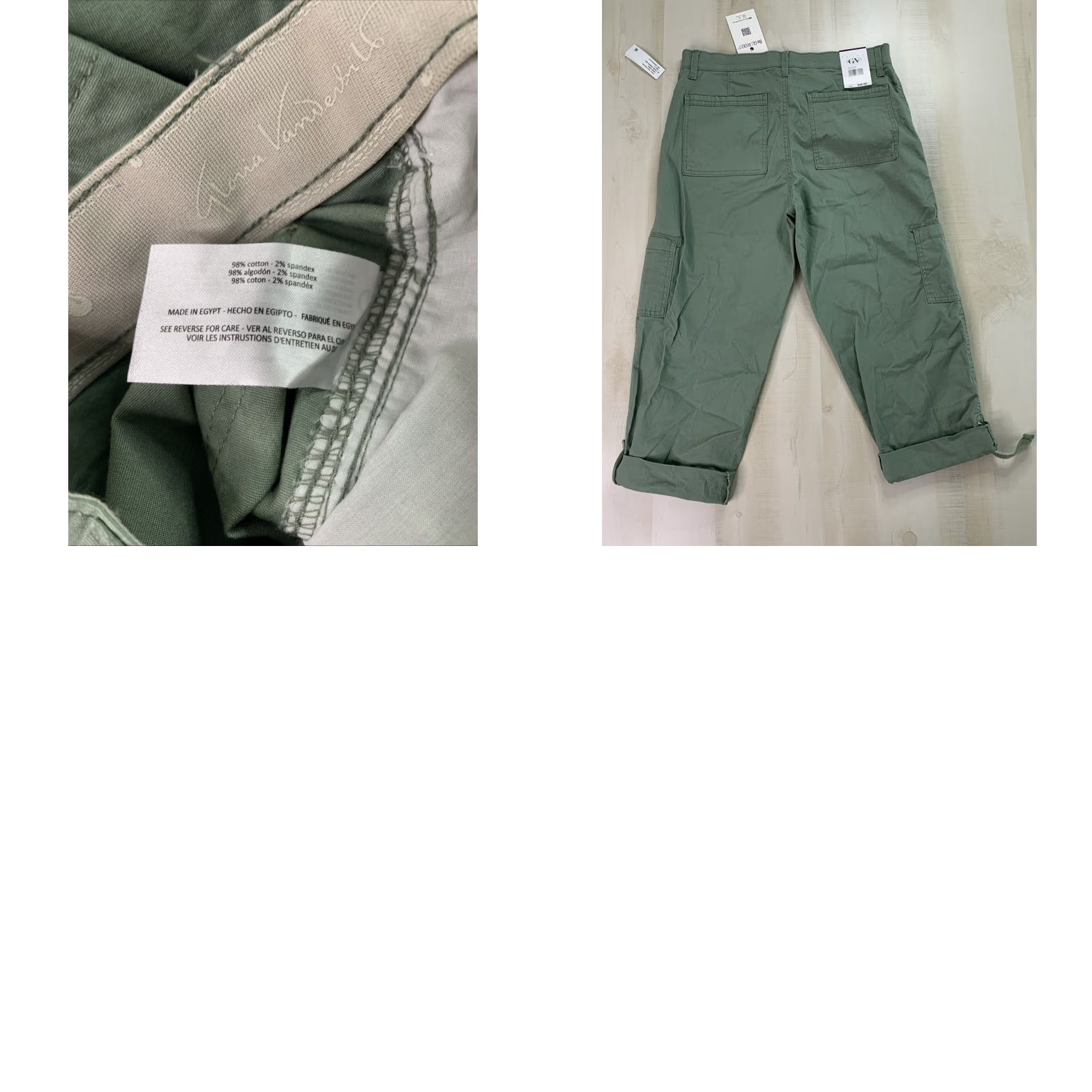 Gloria Vanderbilt Gloria Vanderbilt Garden Sage Cargo Capri Womens 8 NWD-12804 Size ONE SIZE - 8 Thumbnail
