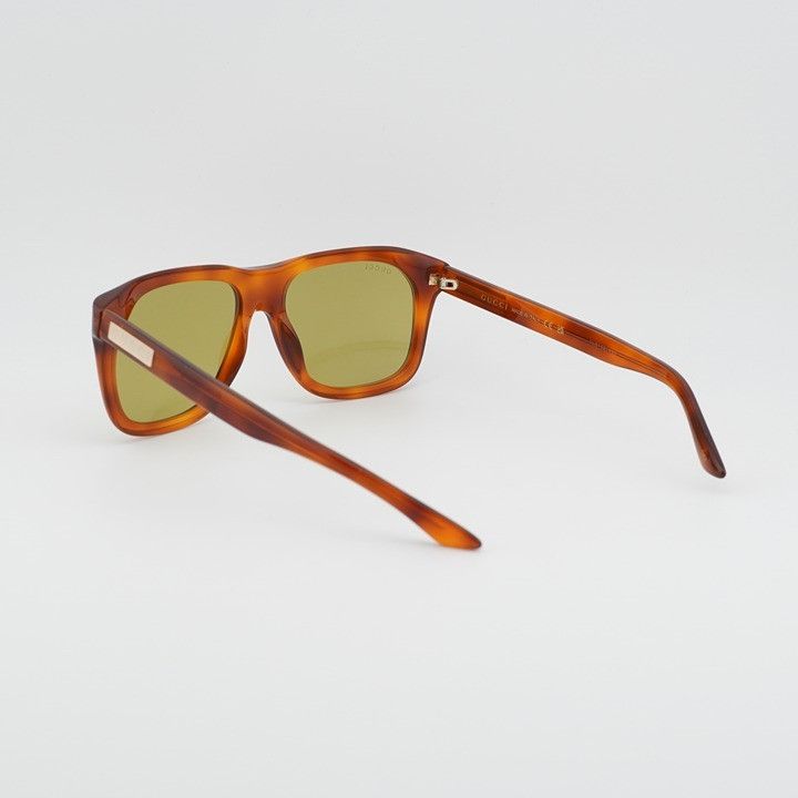Gucci Gucci GG2077S 005 Sunglasses Havana Square Frame, Green Size ONE SIZE - 10 Thumbnail