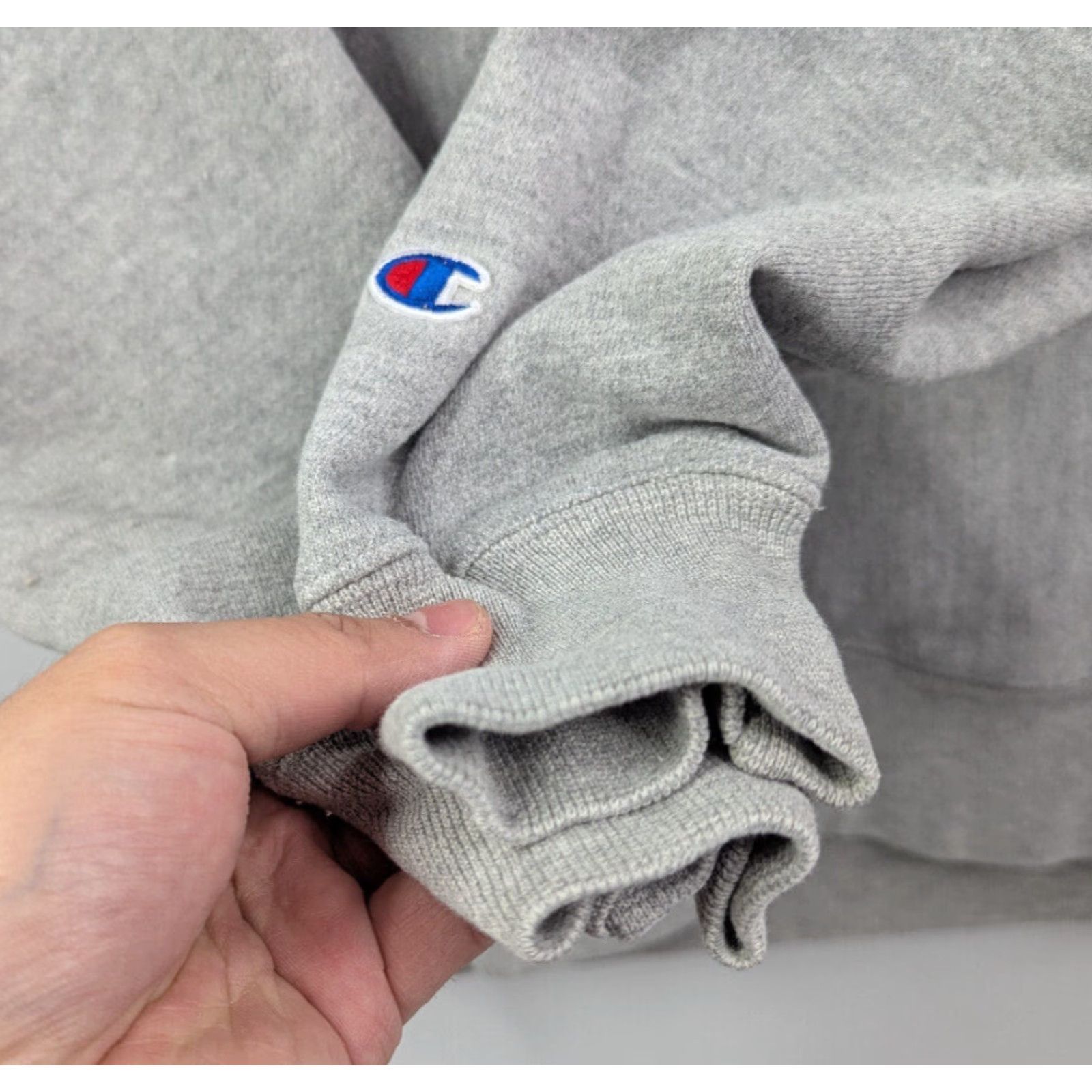 Champion VINTAGE Champion Hoodie Gray Logo Spell Out Size Medium Regular Men Pullover Reversible Long Sleeve Drawstring Fall Winter Spring Climate Active Size US M / EU 48-50 / 2 - 3 Thumbnail