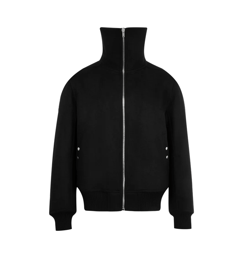 Rick Owens o1h1sh11225 Blixa Dracucollar Bomber Jacket in Black Size US M / EU 48-50 / 2 - 3 Thumbnail