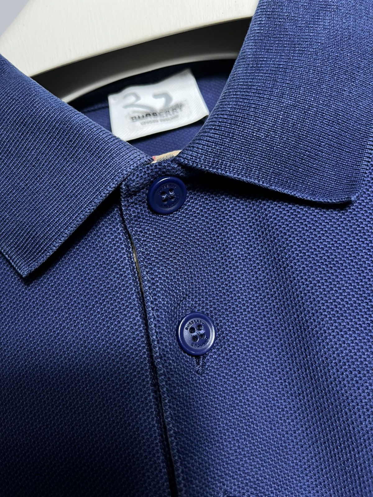 Burberry Burberry mens polo navy blue embroidered cotton shirt Size US M / EU 48-50 / 2 - 5 Thumbnail
