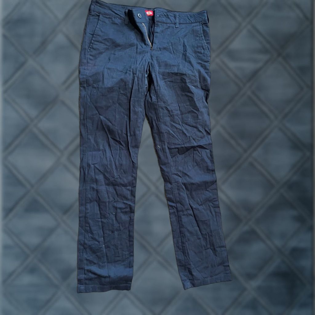 Dickies VINTAGE Dickies Women's Pants Skinny Size 9 Regular Navy Blue Cotton Spandex Casual Office Size 30" / US 8 / IT 44 - 1 Thumbnail