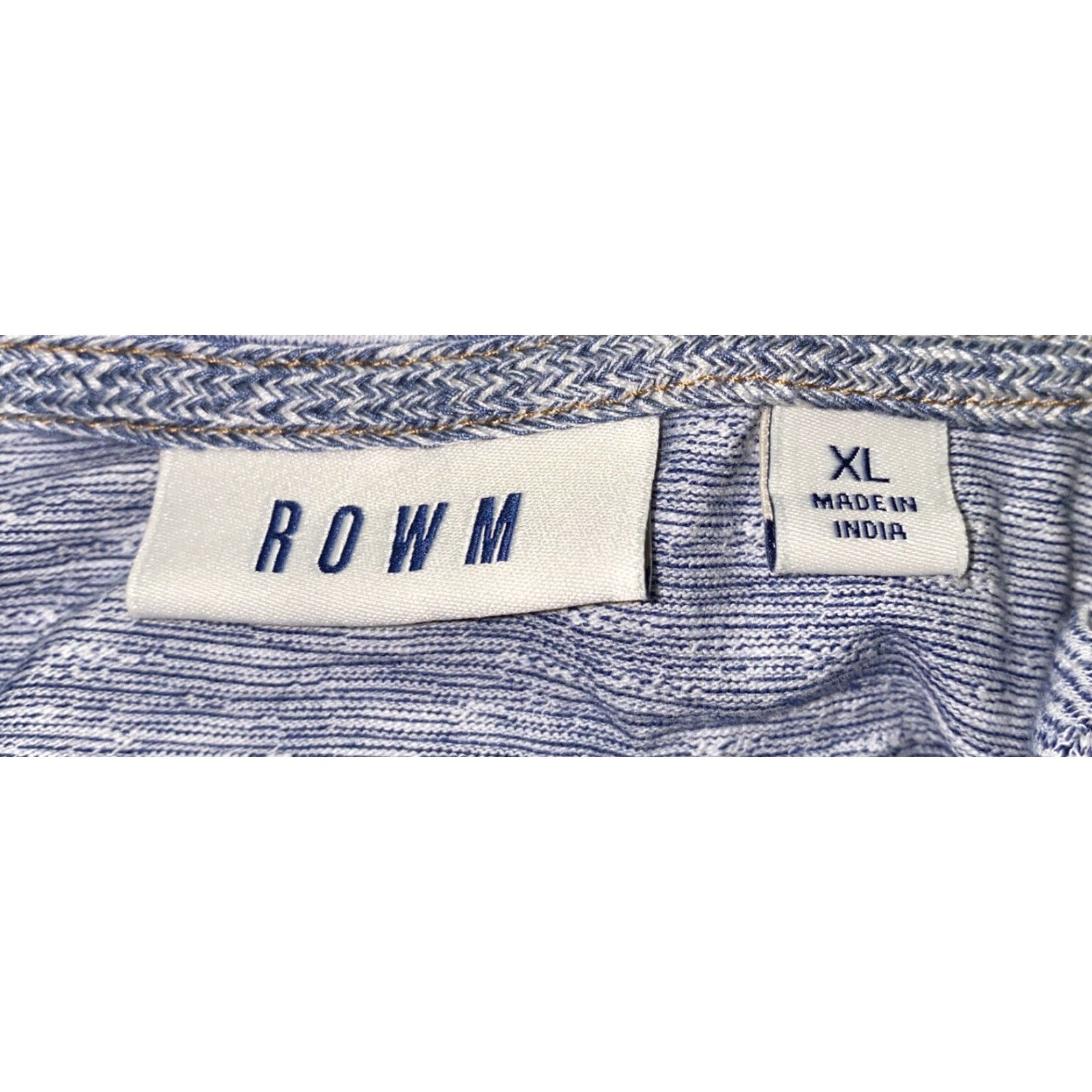 Vintage VINTAGE Rowm Mens T-Shirt Short Sleeve V-Neck Blue Striped Cotton Size XL Size US XL / EU 56 / 4 - 6 Thumbnail