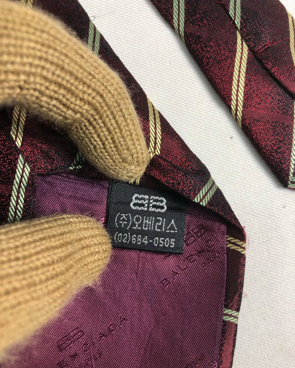 Balenciaga Rare Vintage Balenciaga Stripes Silk Tie Size ONE SIZE - 7 Thumbnail
