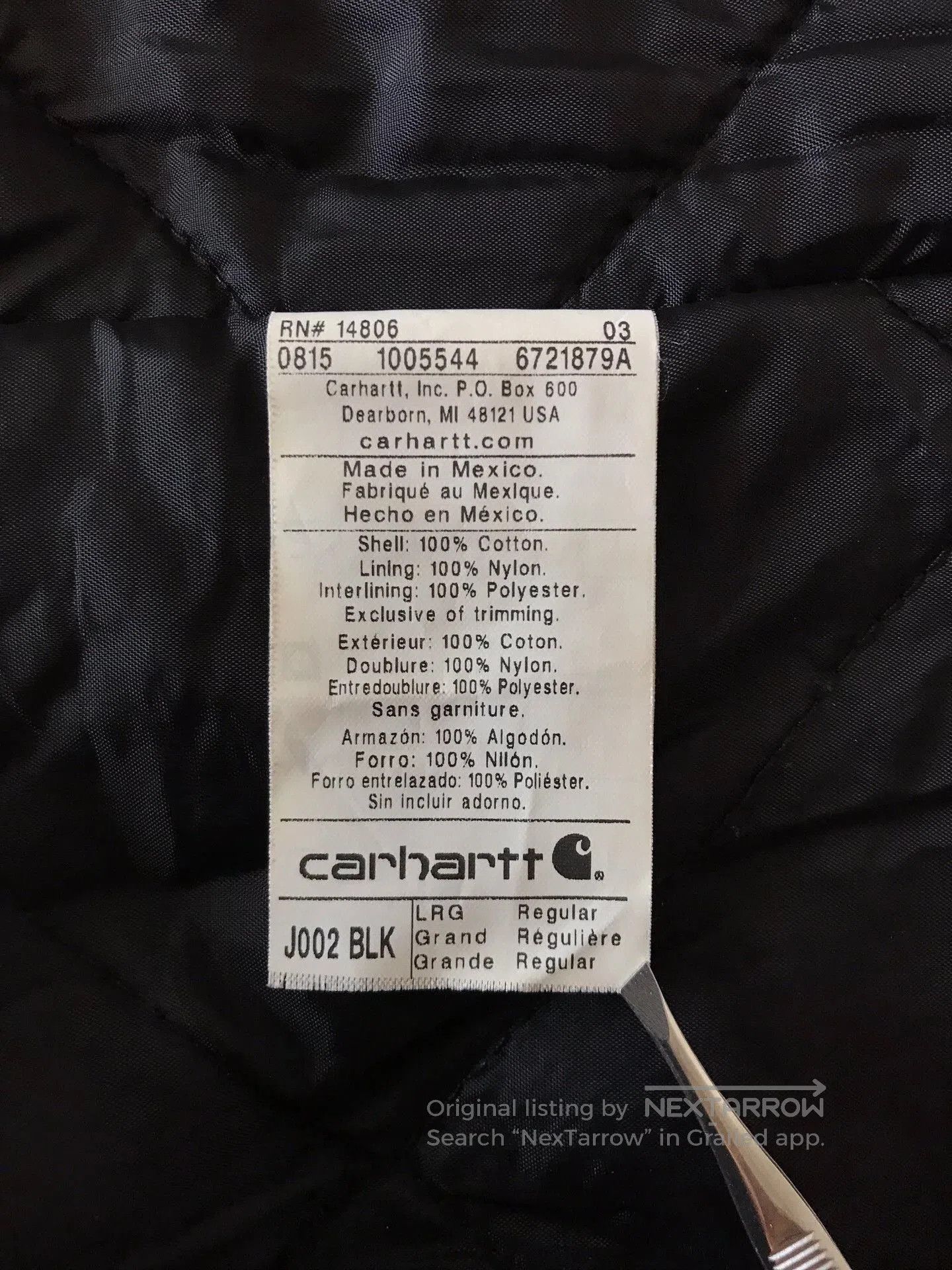 Carhartt Carhartt J002 Canvas Work Jacket. Size US L / EU 52-54 / 3 - 9 Thumbnail