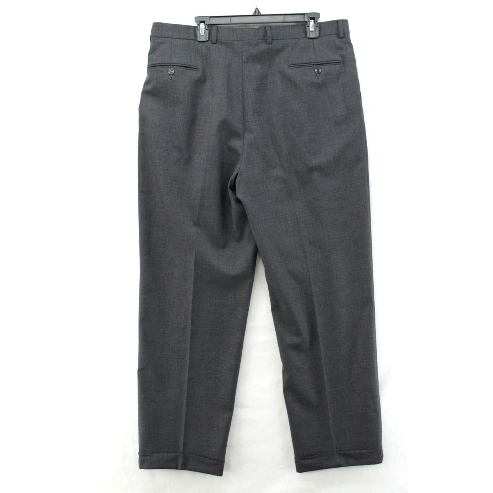 Hart Schaffner Marx Hart Schaffner Marx Dress Pants Mens Regular Gray Wool Stretch Cuffed Lined Office 38x30 Stretch Pockets Wool Dress Pants Mens Size US 38 / EU 54 - 5 Thumbnail