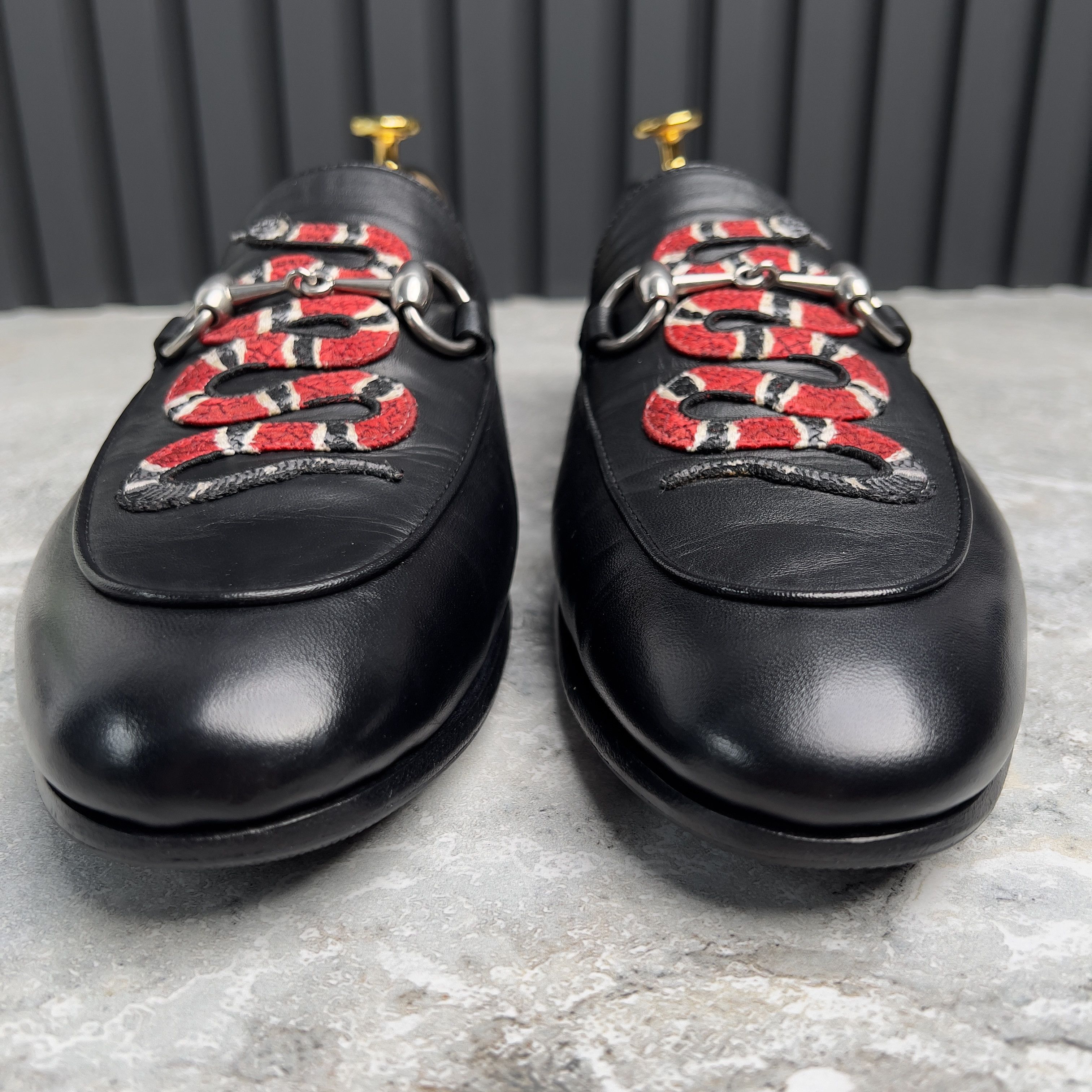 Gucci GUCCI Horsebit Jordaan Snake Collapsible Loafer Leather Size US 8.5 / EU 41-42 - 8 Thumbnail