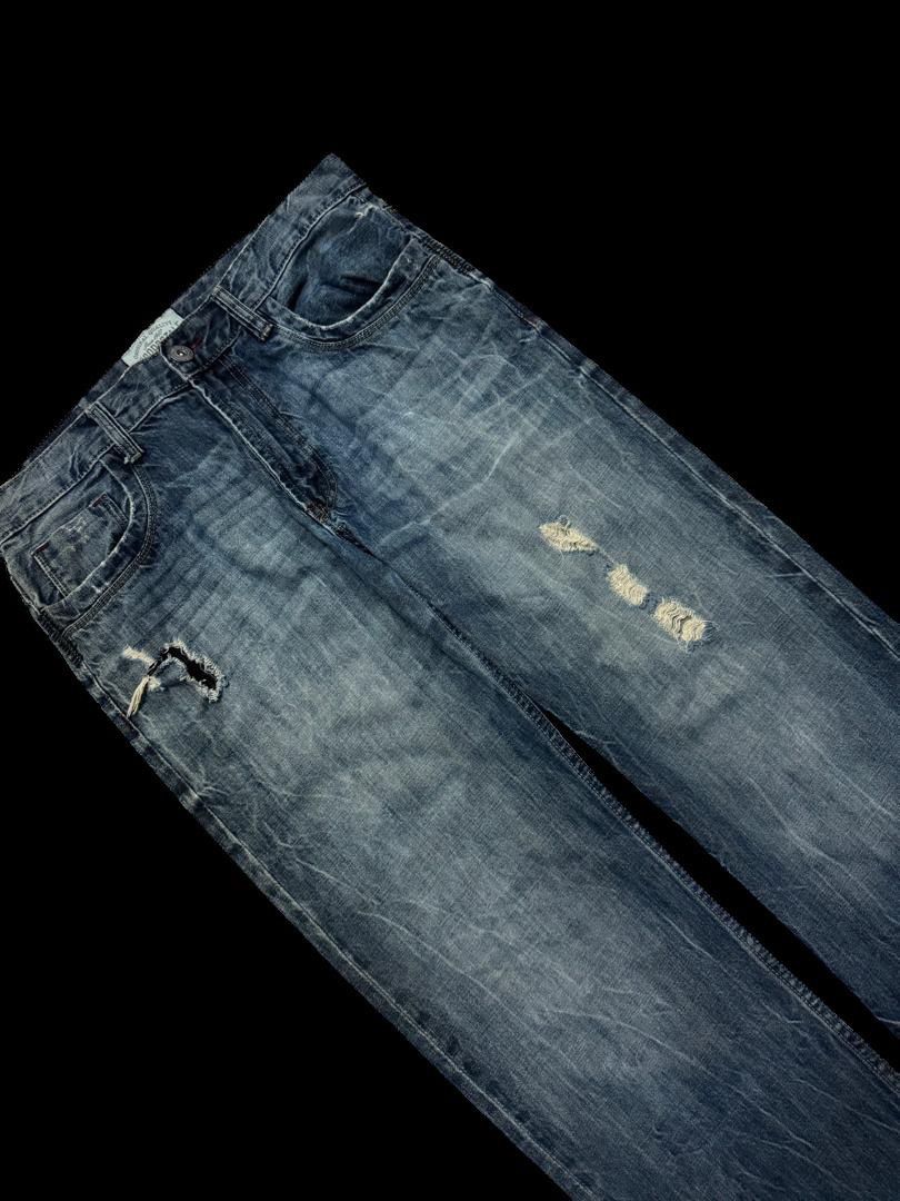 Japanese Brand Insane Aeropostale Mudwash Distressed Ripped Straight Leg Size US 33 - 9 Thumbnail