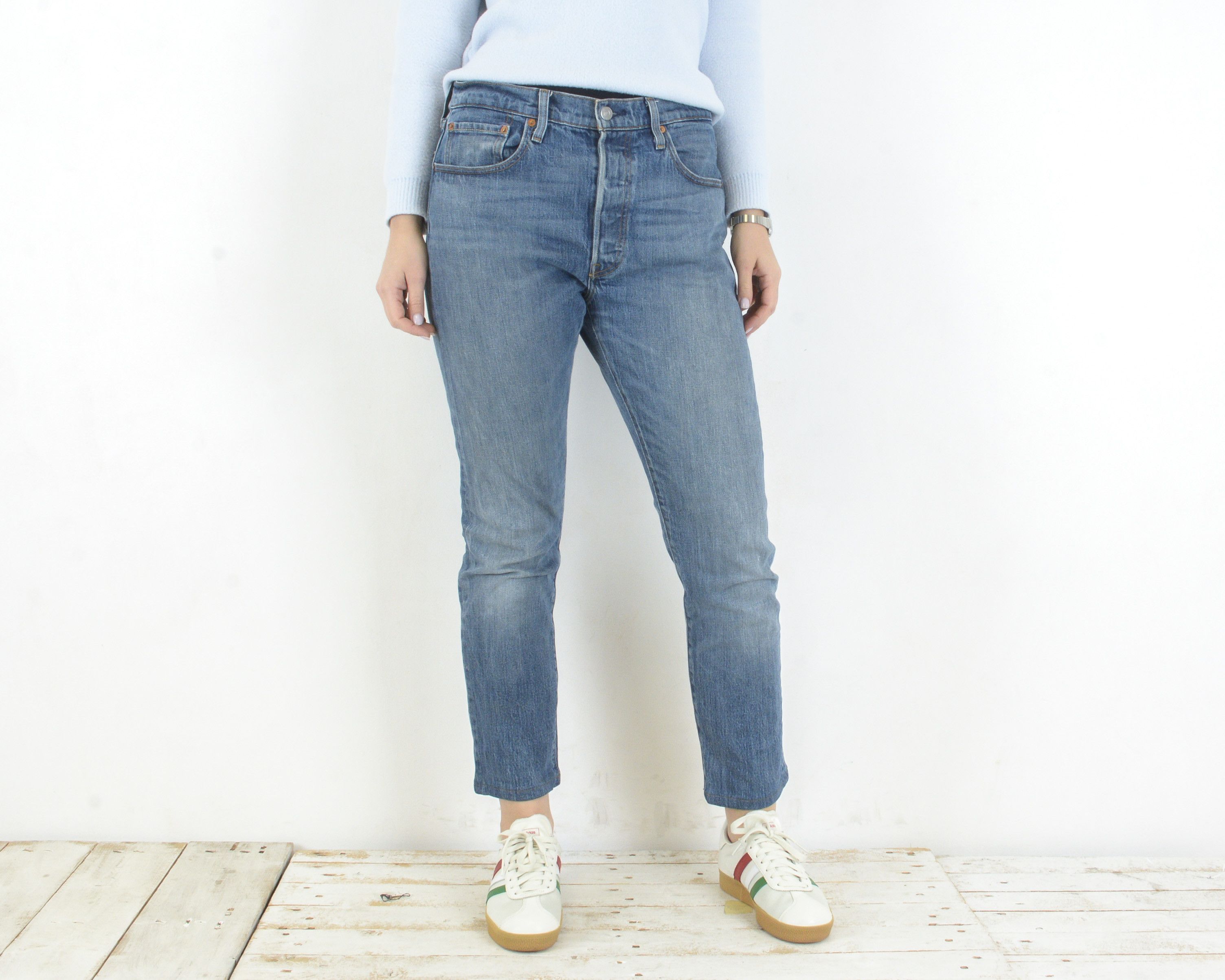 Levi's 501 S W30 L32 Denim Jeans Trousers Pants Straight High Waist Size 30" / US 8 / IT 44 - 2 Thumbnail