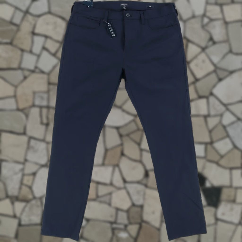 J.Crew J. Crew Slim Polyester Microfiber Chino Pants Navy Blue Men's 35 Size US 35 - 1 Thumbnail