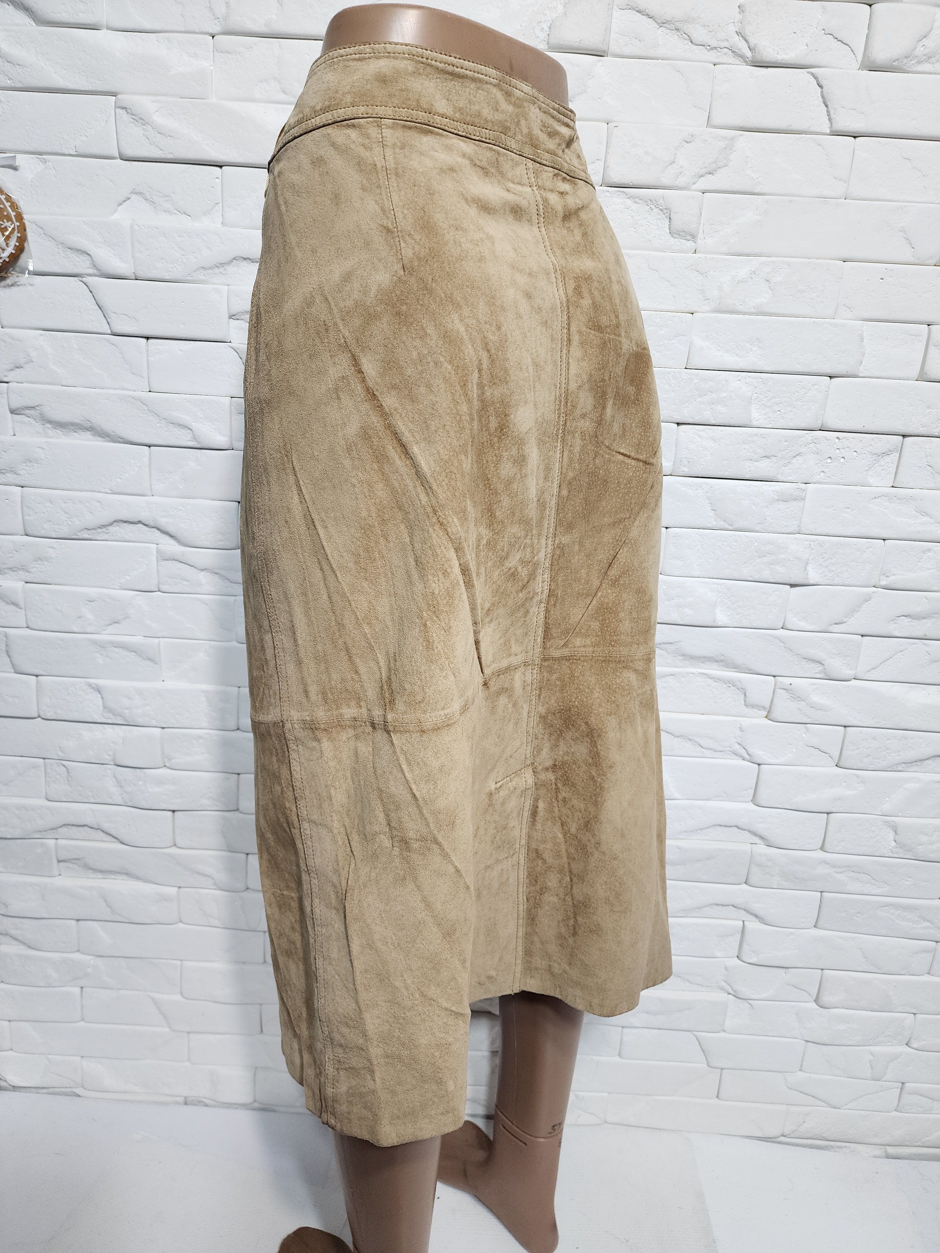 Other Brown Leather Skirt: Vintage 70s Style. Size 34" / US 12 / IT 48 - 7 Thumbnail