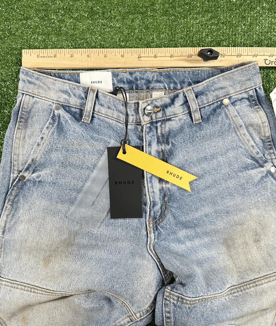 Rhude RHUDE Authentic Reza Denim Double Knee Indigo Pants Size US 28 / EU 44 - 7 Thumbnail
