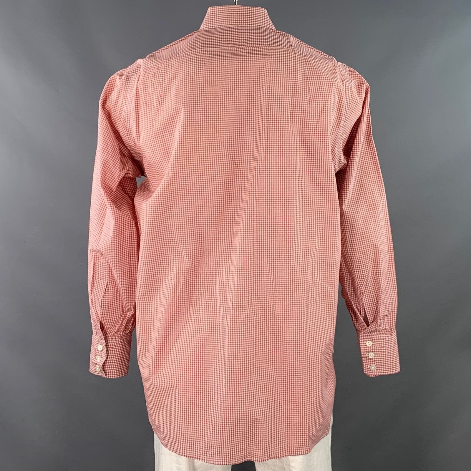 Turnbull & Asser Size L White Brick Gingham Cotton Long Sleeve Shirt Size US L / EU 52-54 / 3 - 4 Thumbnail