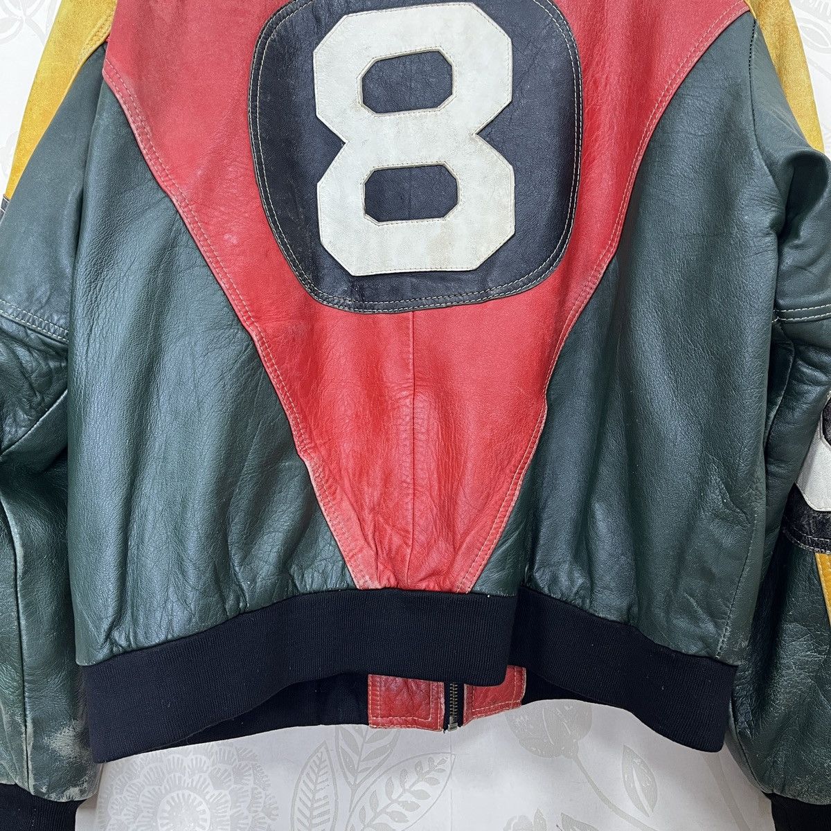 Genuine Leather × Vintage Vintage 8 Ball 🎱 Ong Ovine Leather Bomber Jacket Size US L / EU 52-54 / 3 - 14 Thumbnail
