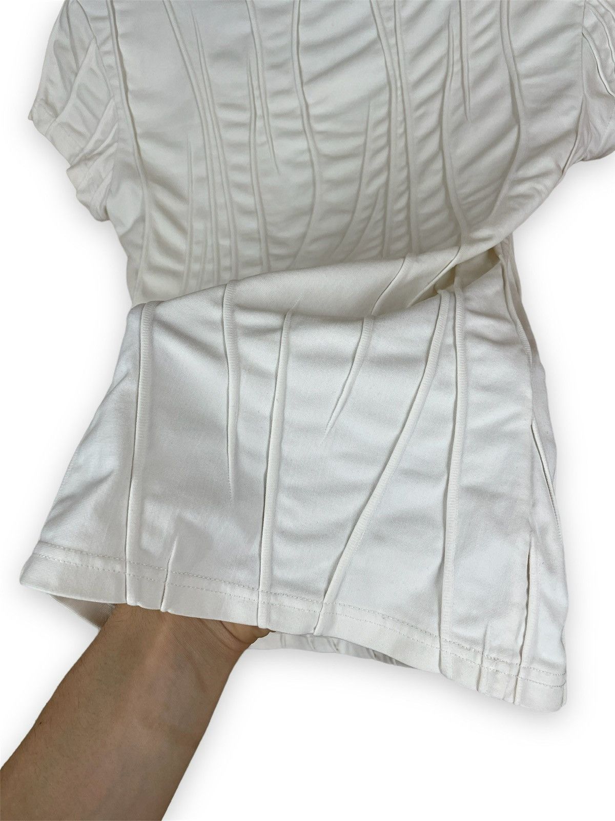 Designer ANNE FONTAINE PARIS Made in FRANCE Stretch Short Sleeve Top White T-Shirt Size M / US 6-8 / IT 42-44 - 9 Thumbnail