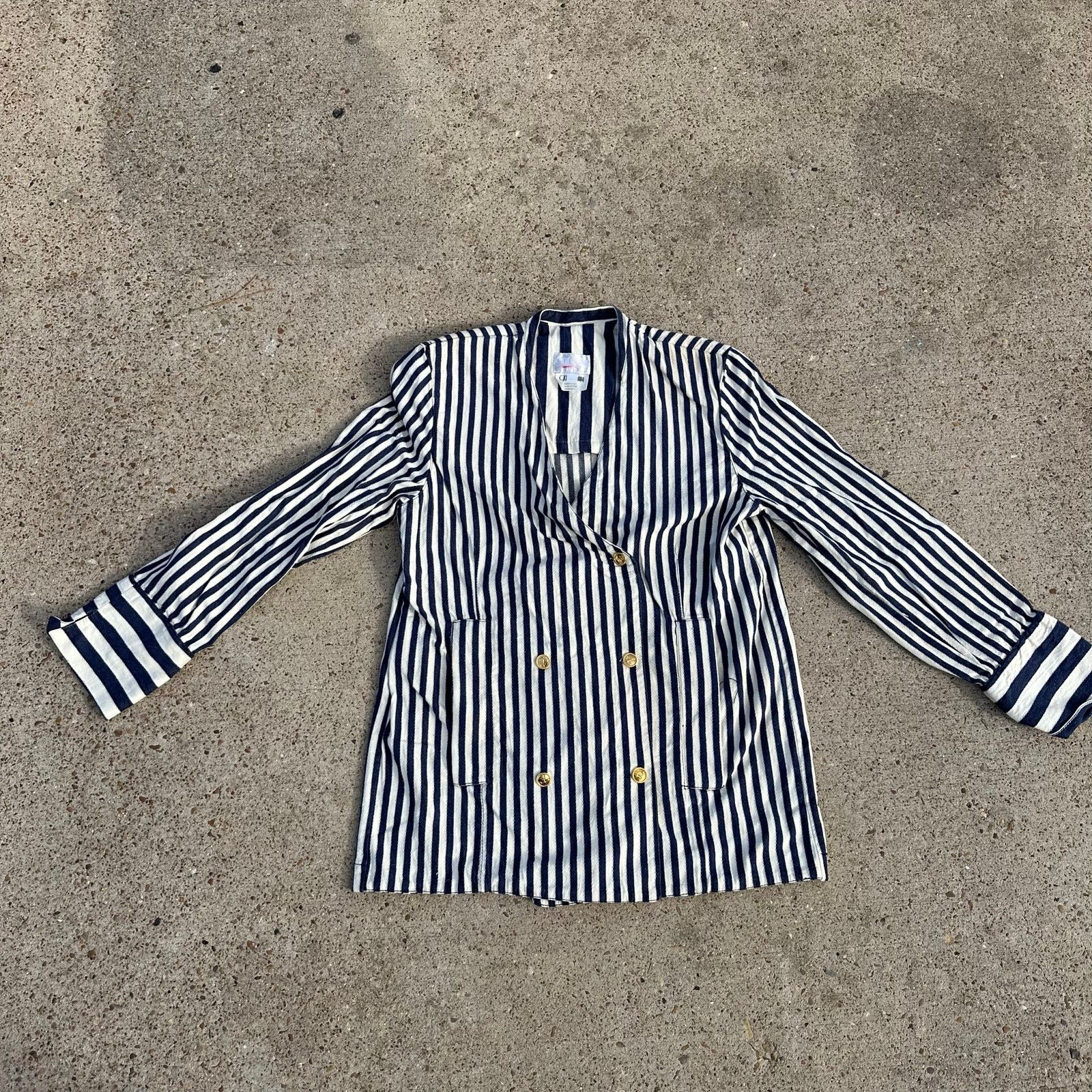 & Other Stories VINTAGE LADIES DOUBLE BREAST GENE EWING DENIM LOOK Size L / US 10 / IT 46 - 1 Thumbnail