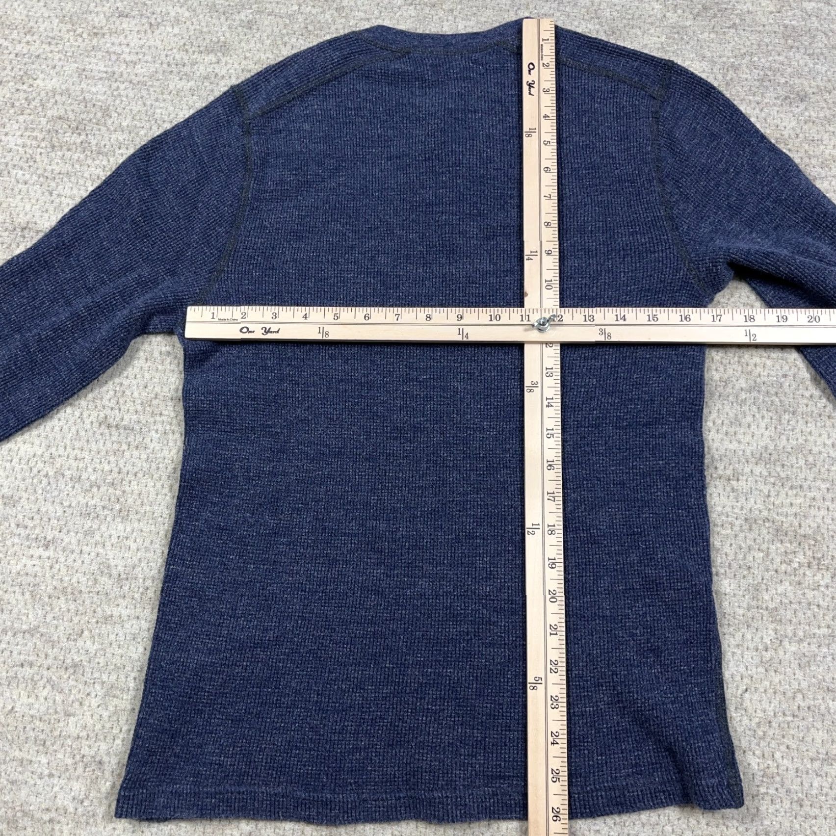Wallace & Barnes Wallace & Barnes Shirt Men Medium Blue Henley Thermal Waffle Knit Base Layer Size US M / EU 48-50 / 2 - 6 Thumbnail