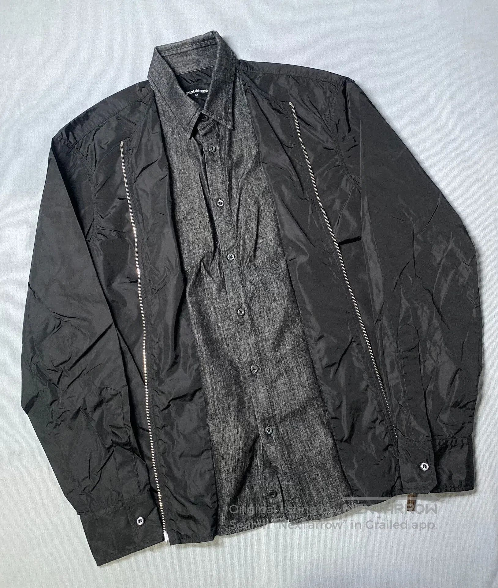 Dsquared2 Dsquared2 Layered Nylon Denim Shirt. Size US S / EU 44-46 / 1 - 1 Thumbnail