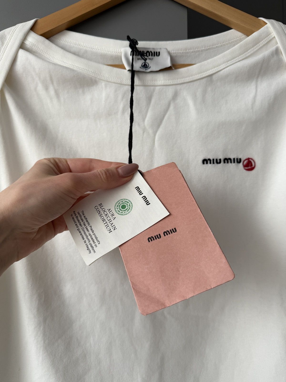Miu Miu Miu Miu x Petit Bateau Stretch Jersey Regular T-Shirt Size L / US 10 / IT 46 - 5 Thumbnail