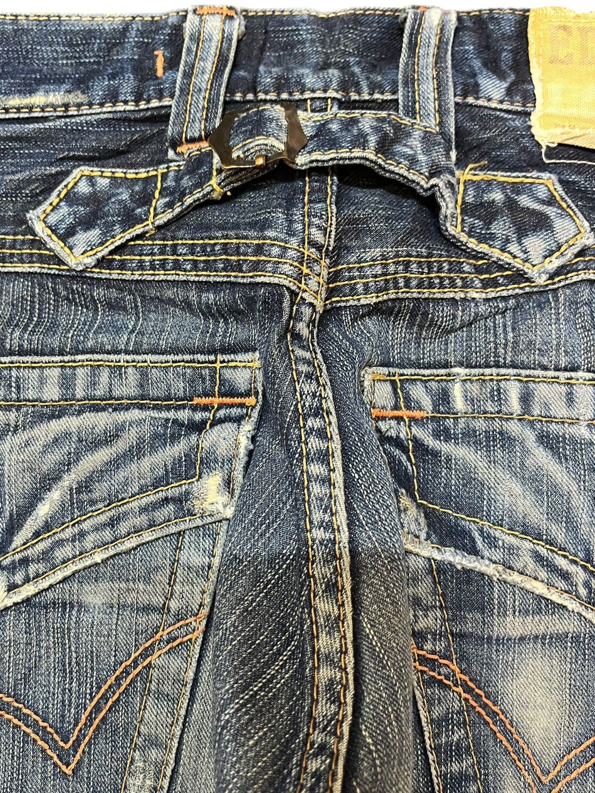 Edwin Vintage Edwin XV-S Flare Whiskers Buckle Belt Denim Size US 31 - 7 Thumbnail