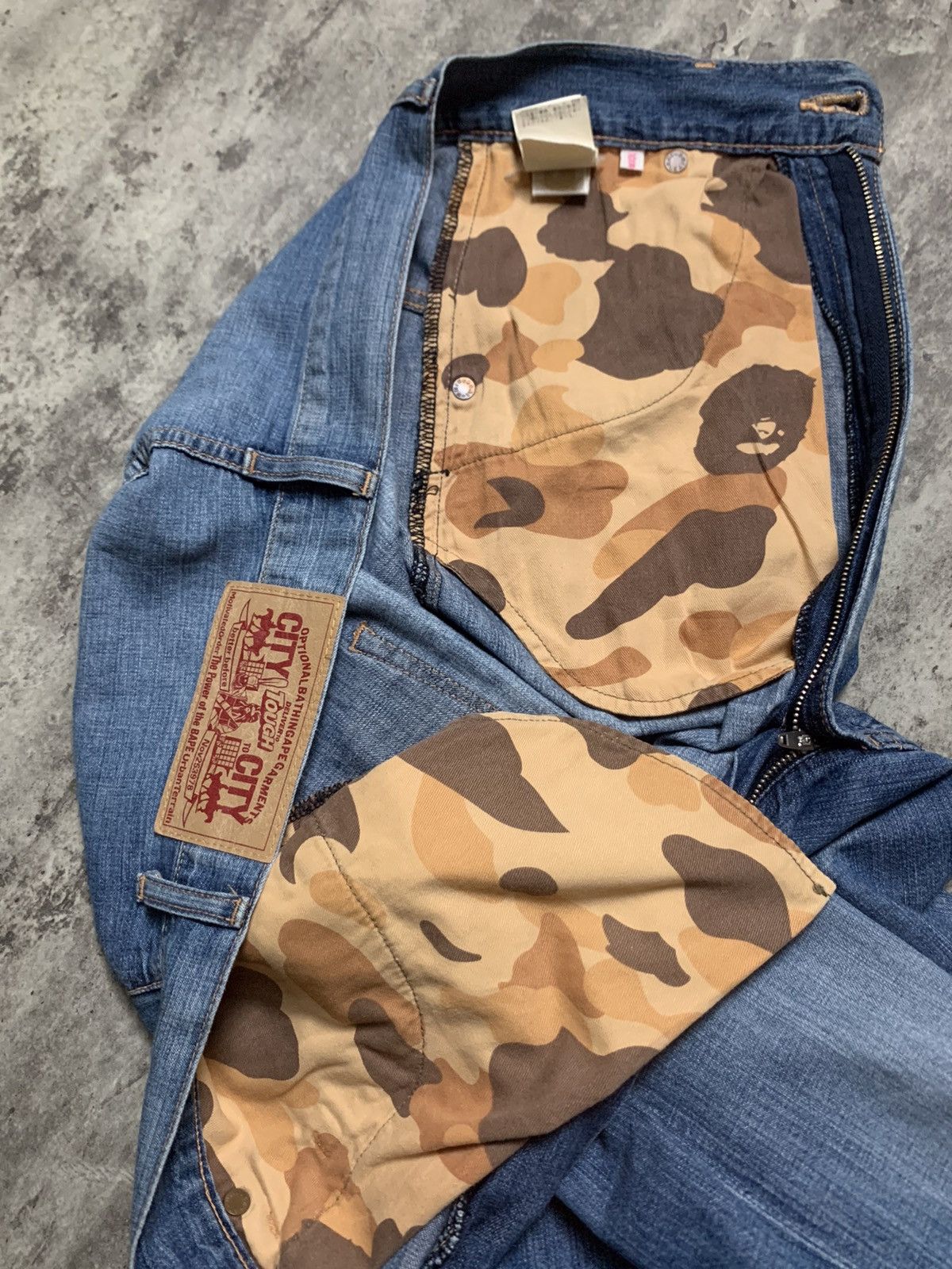 Bape RARE Bapesta Dropped Crotch OG Embroidered double stars Size 30" / US 8 / IT 44 - 11 Thumbnail