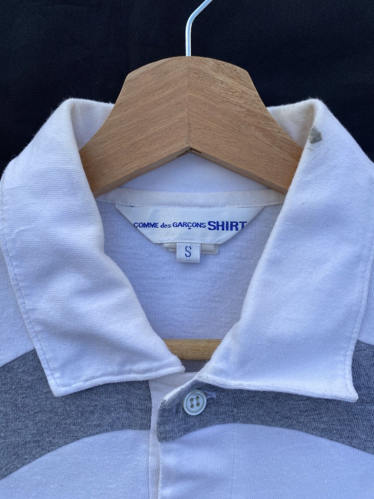 Comme des Garcons Rare Design Comme Des Garcons White Polo Shirt Size US S / EU 44-46 / 1 - 10 Thumbnail