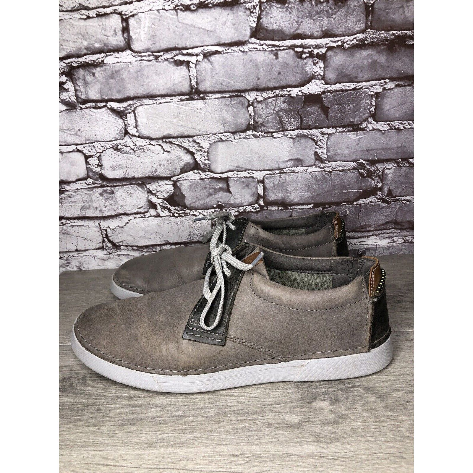 Clarks Clarks Gray Leather Lace Up Oxfords Comfort Casual Sneakers Size US 11 / EU 44 - 6 Thumbnail